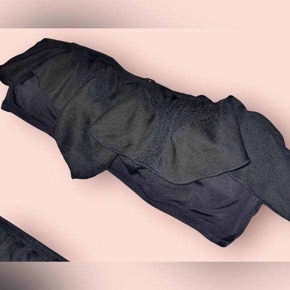 *RARE* Black Victoria’s Secret (Crochet/Ruffle) Detailed Cheeky Swimsuit Bikini - Picture 7 of 15